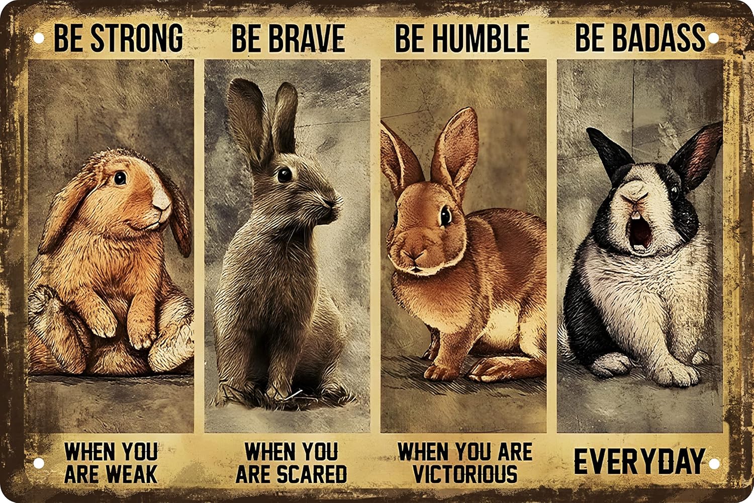 Vintage Fashion Quotes - Funny Rabbit Retro Metal Tin Pet