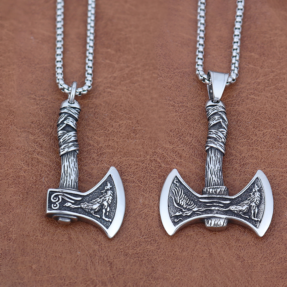 Vintage Fashion Boutique - Boutique Stainless Steel Viking Wolf and