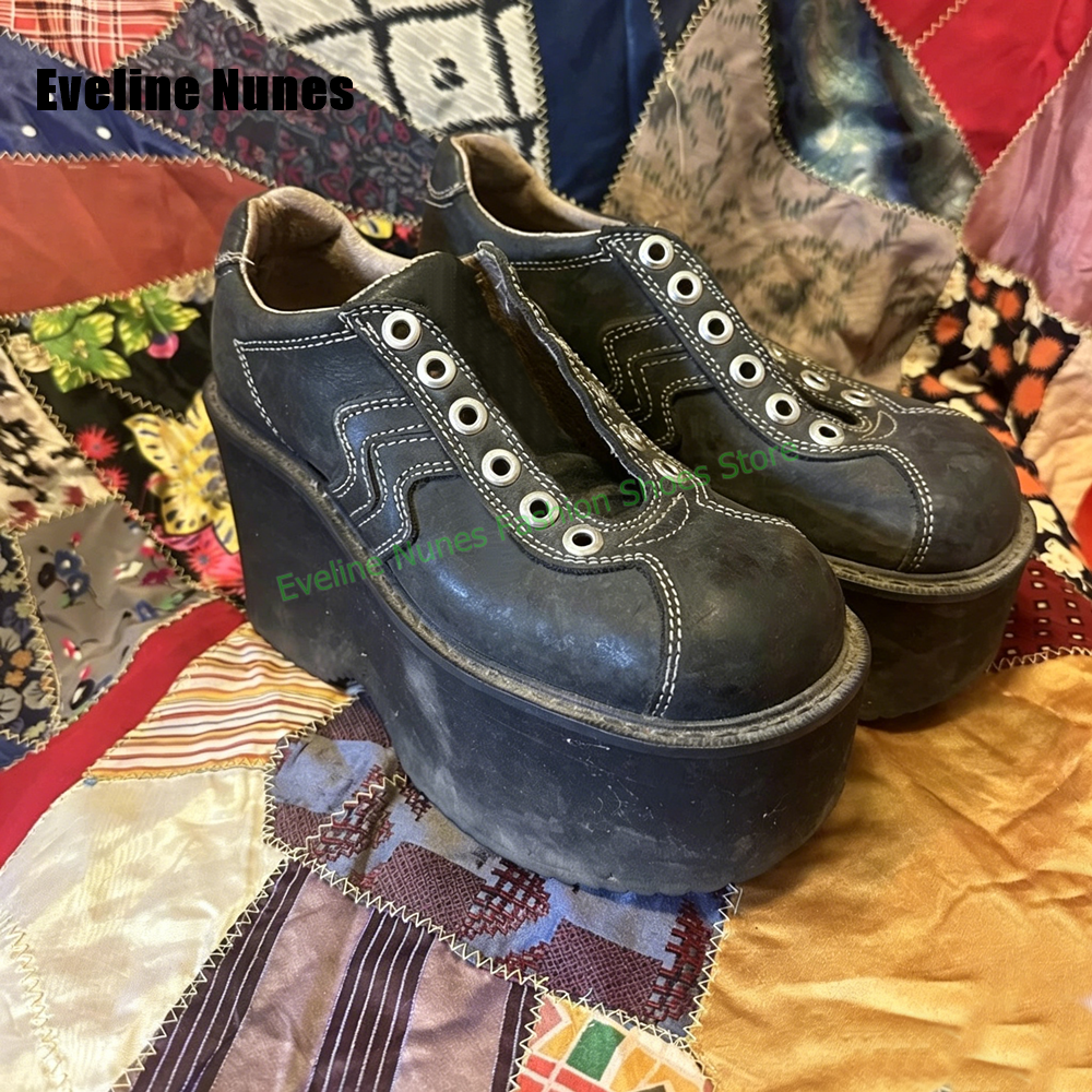 Vintage Fashion Y2K - Y2K Platform Wedge Fashion Pumps Round