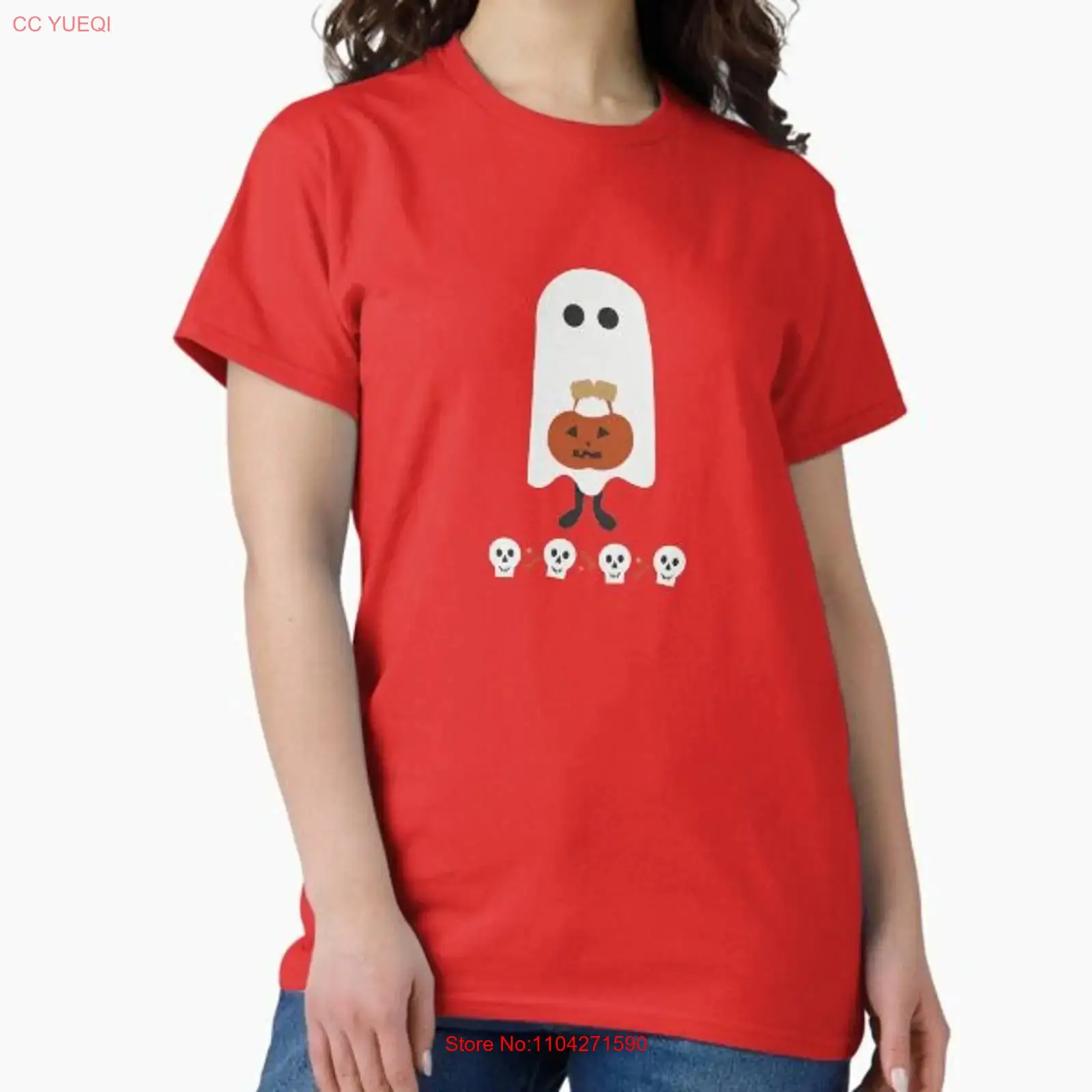 Vintage Fashion Australia - Cute Women's Halloween T Shirt Ghost