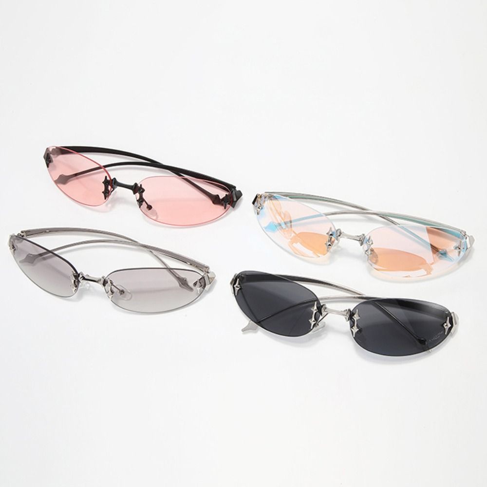 Y2K Style Frameless Sunglasses - Vintage Fashion Y2K ulasan dan harga