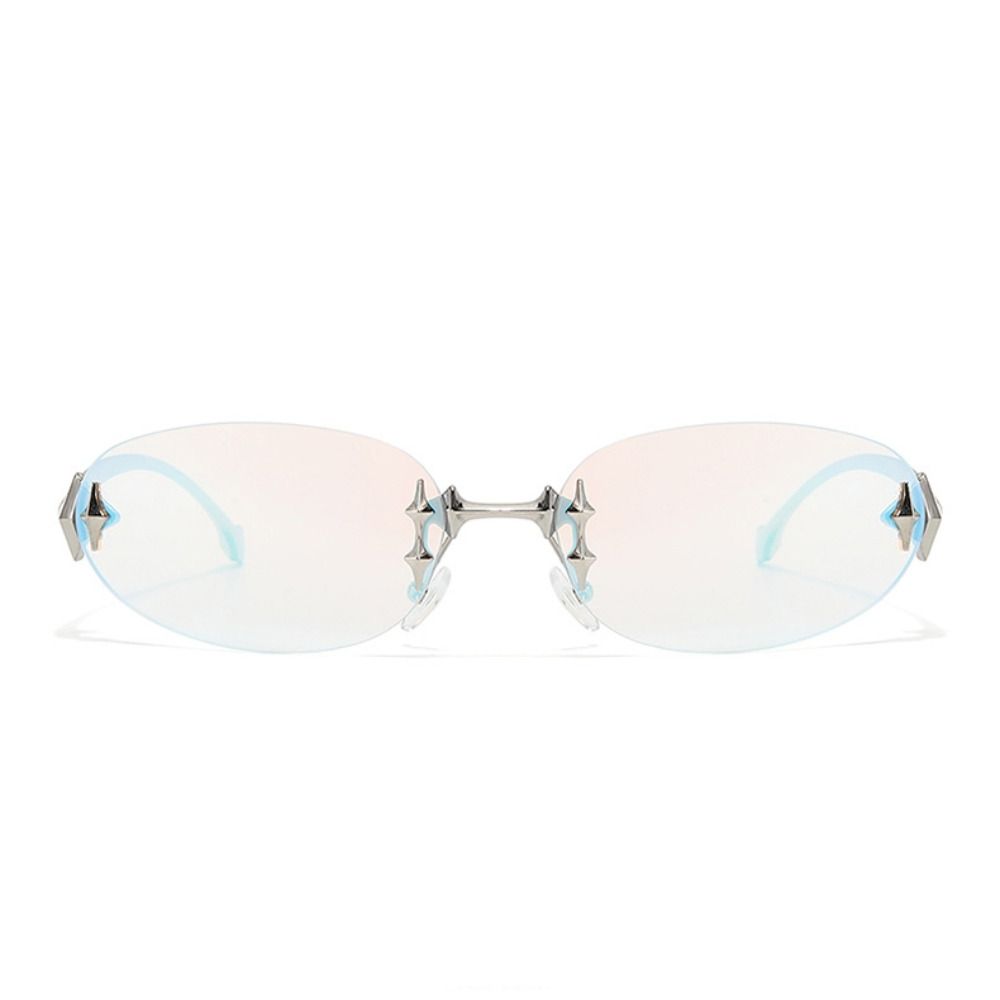 Y2K Style Frameless Sunglasses - Vintage Fashion Y2K ulasan dan harga