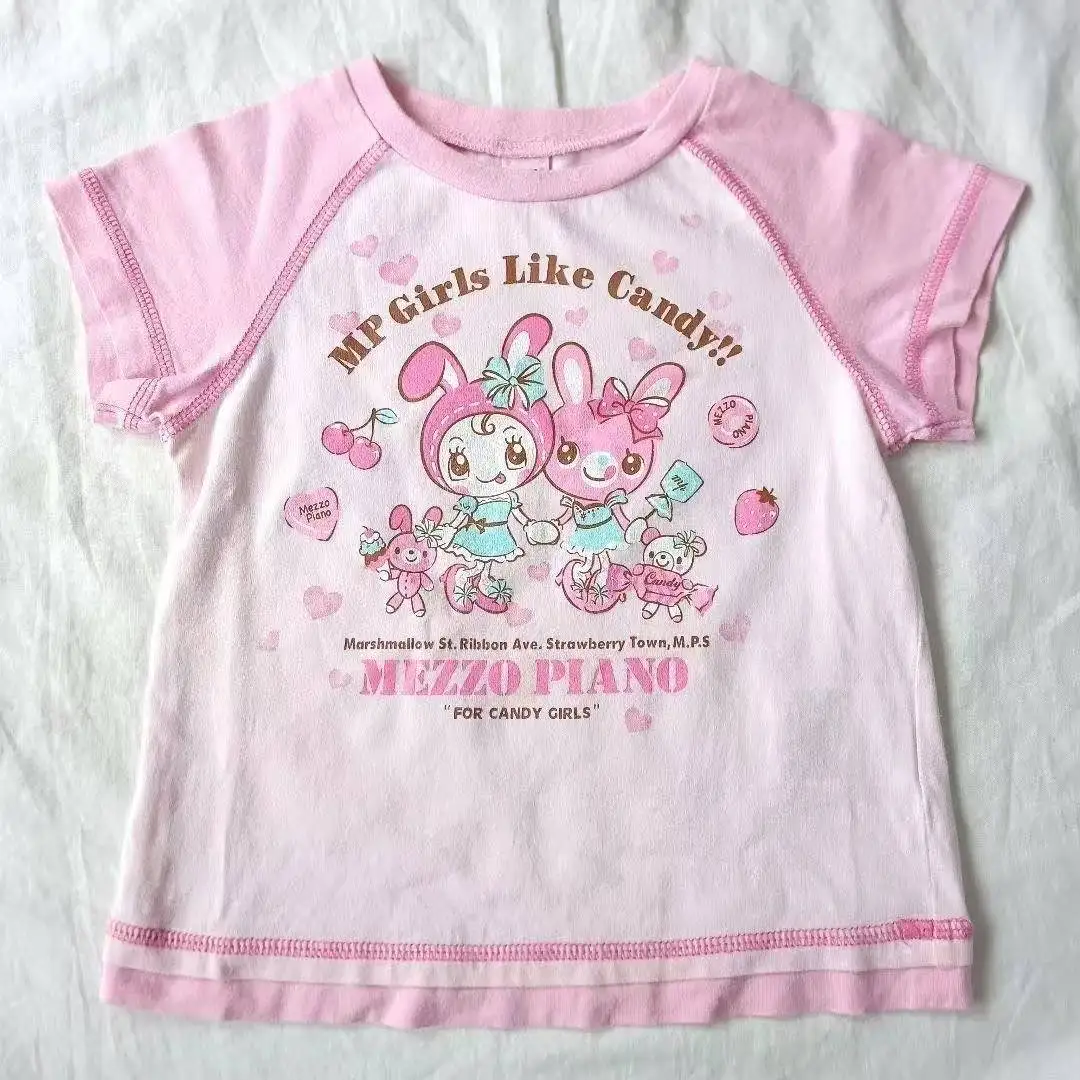 Vintage Kawaii Cute Short Slee - Vintage Fashion Y2K ulasan dan harga