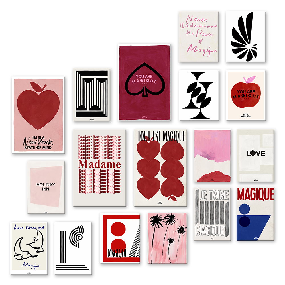 Pink Alphabet Heart Fashion Po - Vintage Fashion Prints For Wall ulasan dan harga