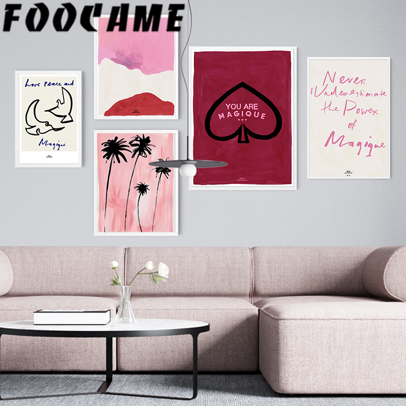Pink Alphabet Heart Fashion Po - Vintage Fashion Prints For Wall ulasan dan harga