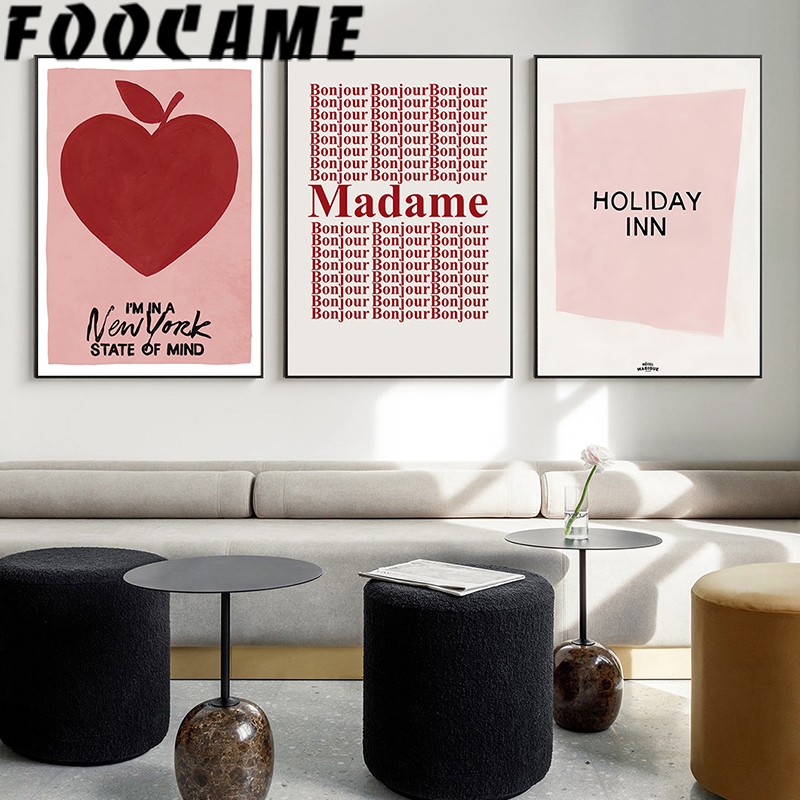 Pink Alphabet Heart Fashion Po - Vintage Fashion Prints For Wall ulasan dan harga