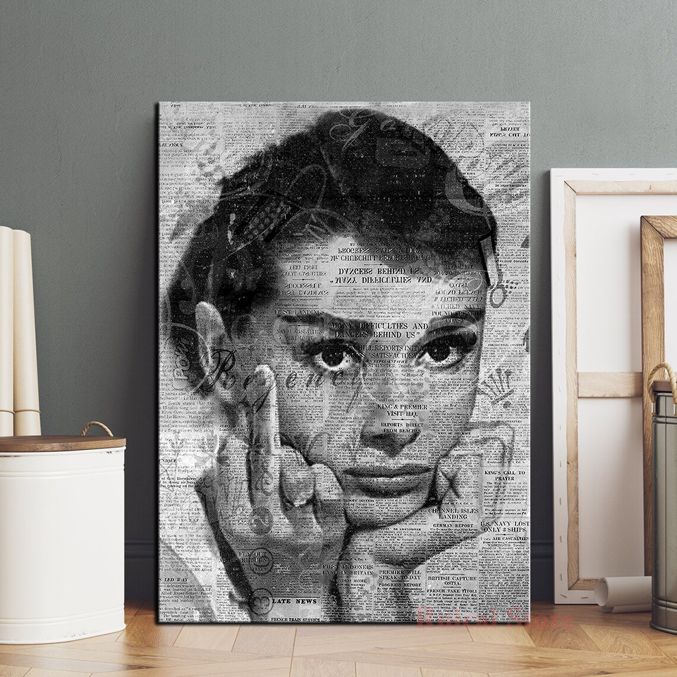 Audrey Hepburn Vintage Poster  - Vintage Fashion Prints For Wall ulasan dan harga