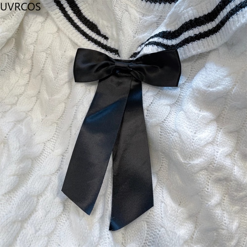 Japanese Bow Sailor Collar Kni - Vintage Fashion Knitwear ulasan dan harga