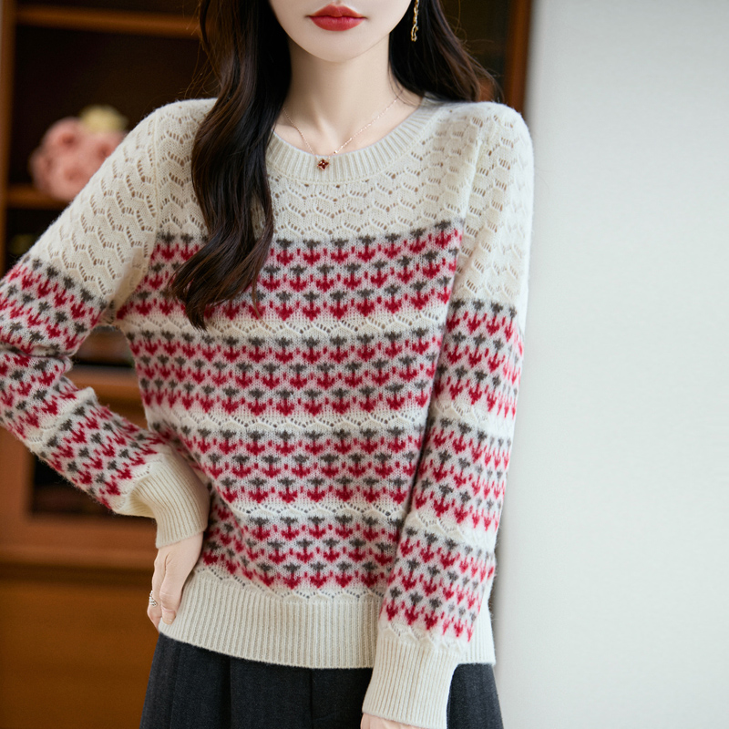 Fair Isle Sweater Pullover Spr - Vintage Fashion Knitwear ulasan dan harga