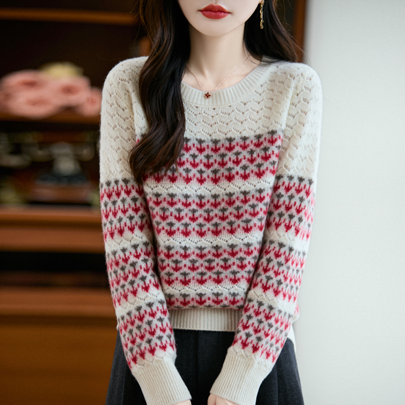 Fair Isle Sweater Pullover Spr - Vintage Fashion Knitwear ulasan dan harga