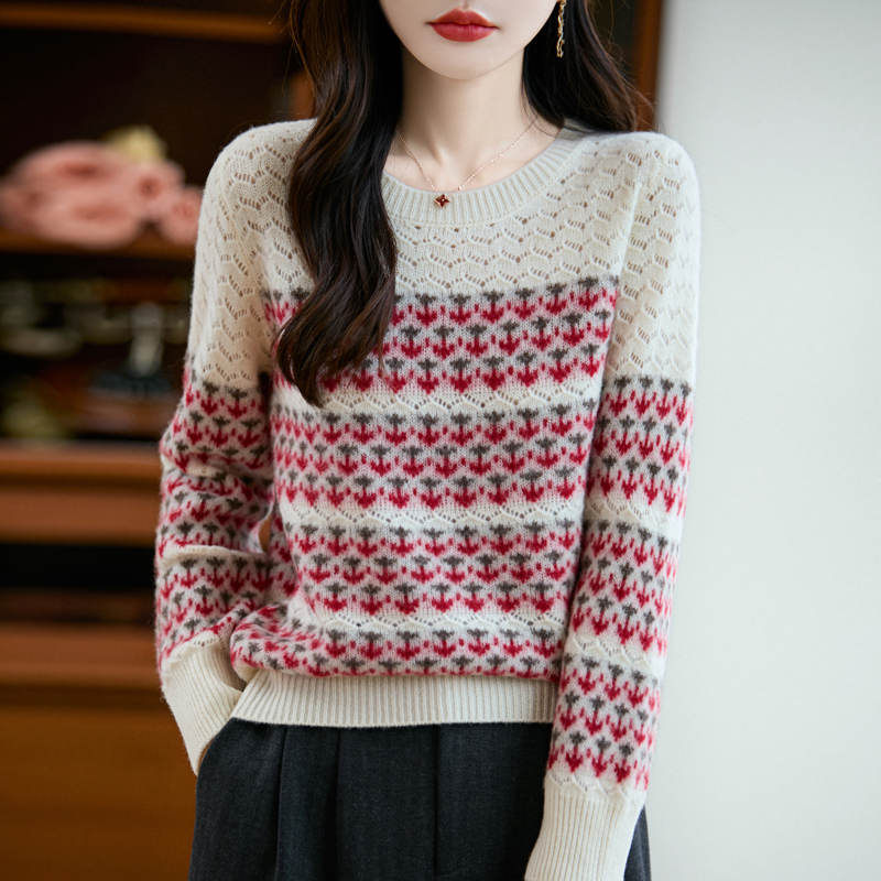 Fair Isle Sweater Pullover Spr - Vintage Fashion Knitwear ulasan dan harga