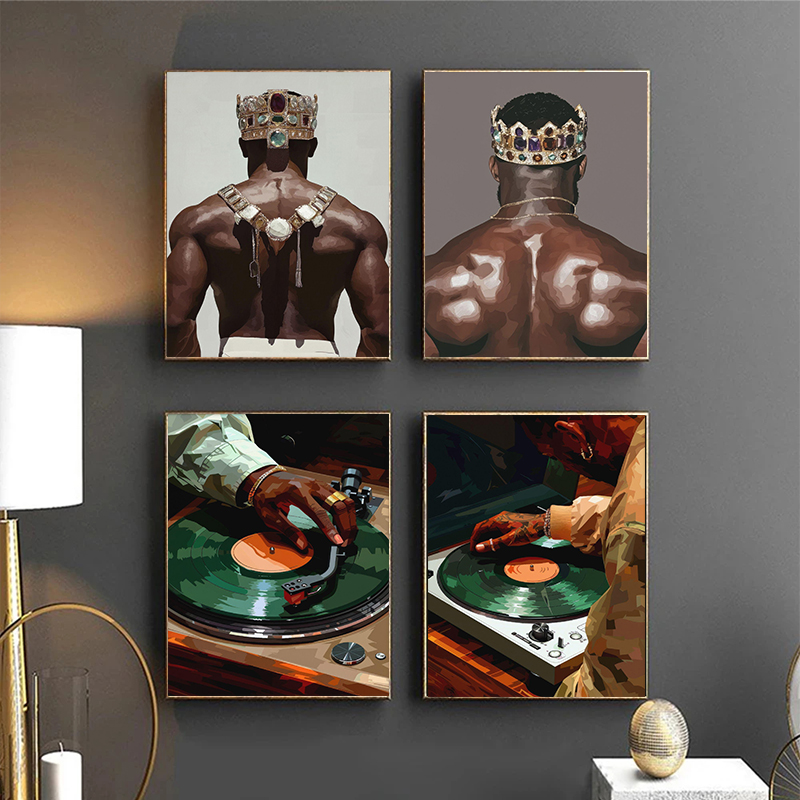 Funky Vintage Beauty Black Man - Vintage Fashion Prints For Wall ulasan dan harga