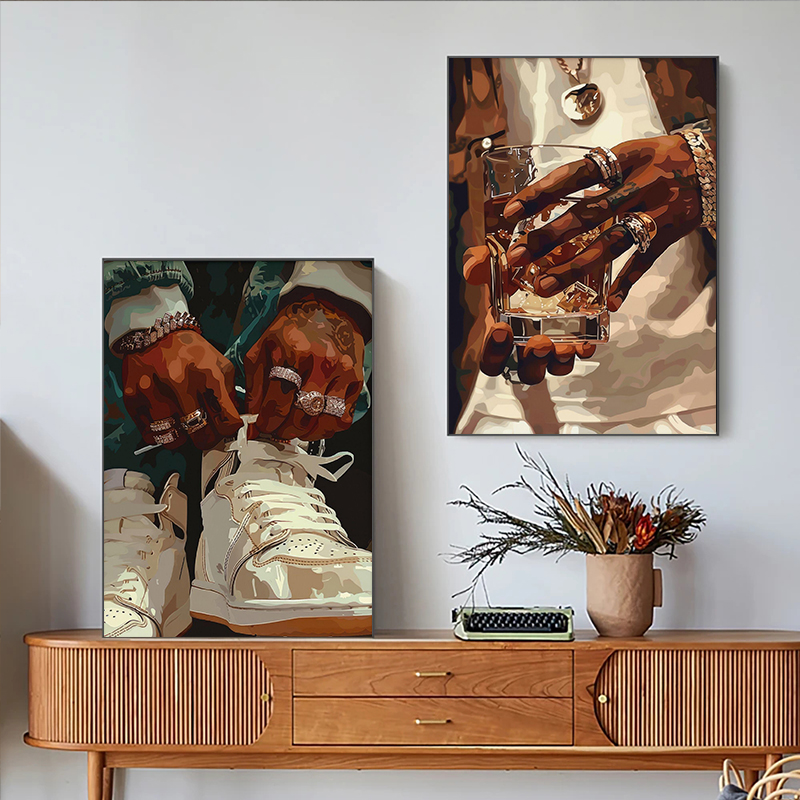 Funky Vintage Beauty Black Man - Vintage Fashion Prints For Wall ulasan dan harga