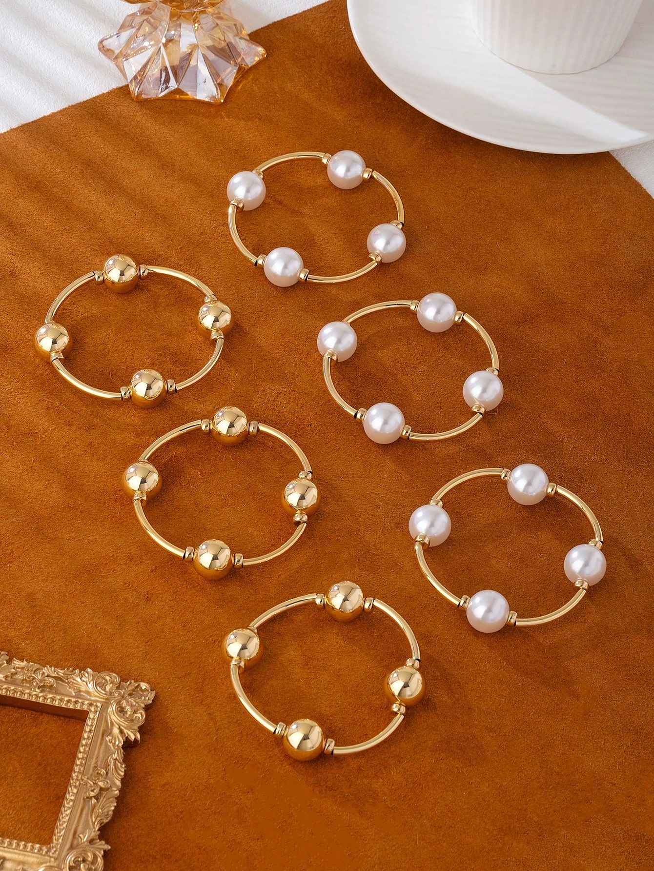 3-piece retro pearl bracelet s - Vintage Fashion Photography ulasan dan harga