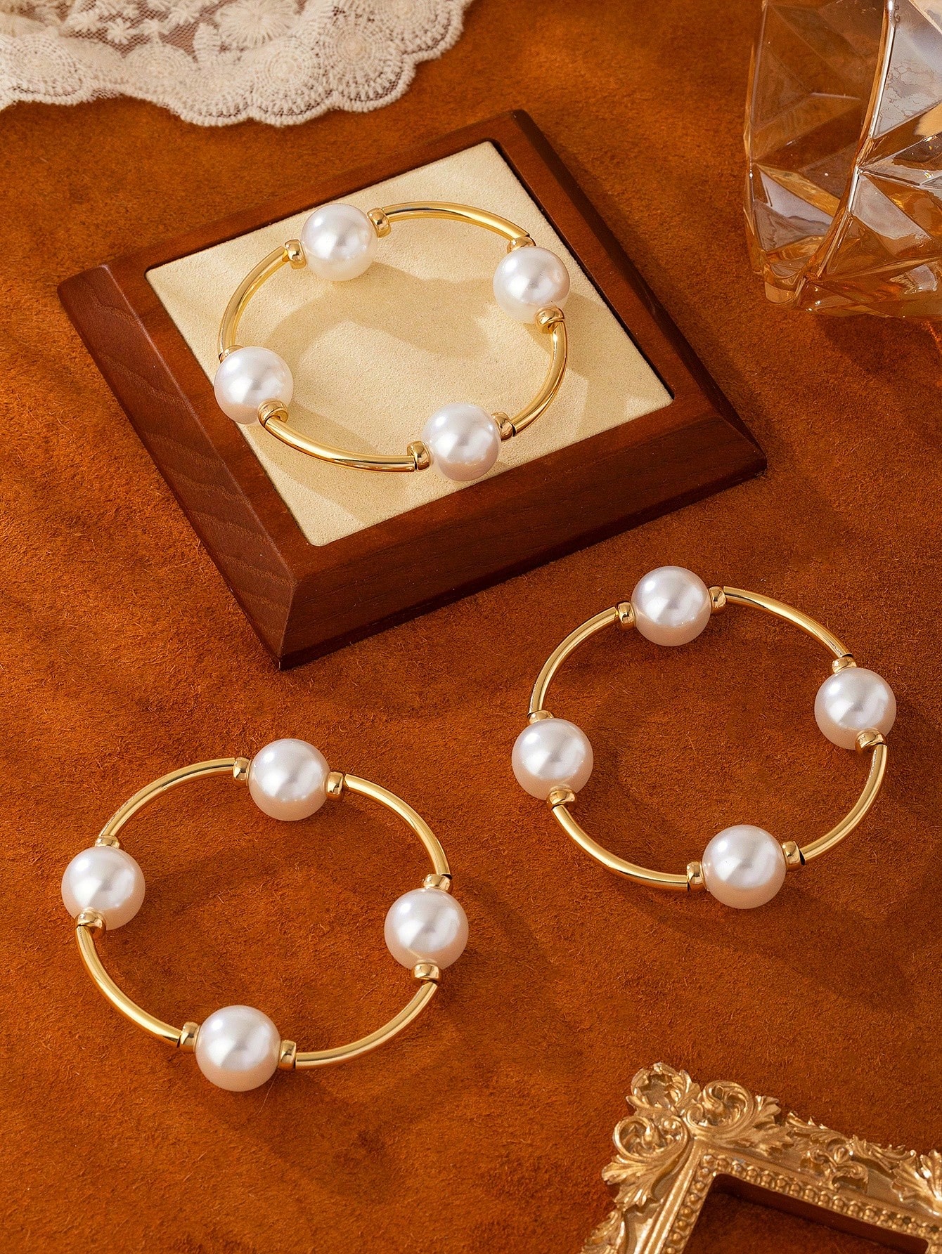 3-piece retro pearl bracelet s - Vintage Fashion Photography ulasan dan harga