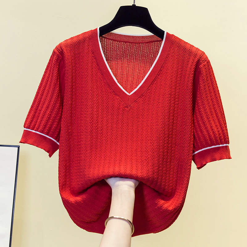 Vintage Knit Sweater T-shirt W - Vintage Fashion Knitwear ulasan dan harga