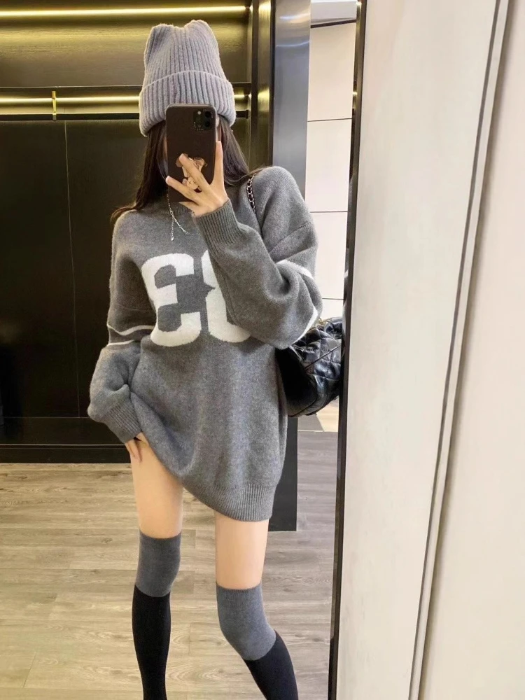 Y2K Vintage Knitted Sweater Wo - Vintage Fashion Y2K ulasan dan harga