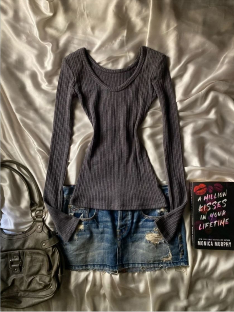 Autumn New Slim Long Sleeve V- - Vintage Fashion Knitwear ulasan dan harga