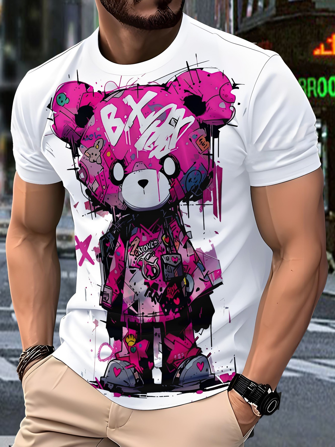 Men Summer Cartoon 3D Printed  - Vintage Urban Fashion ulasan dan harga