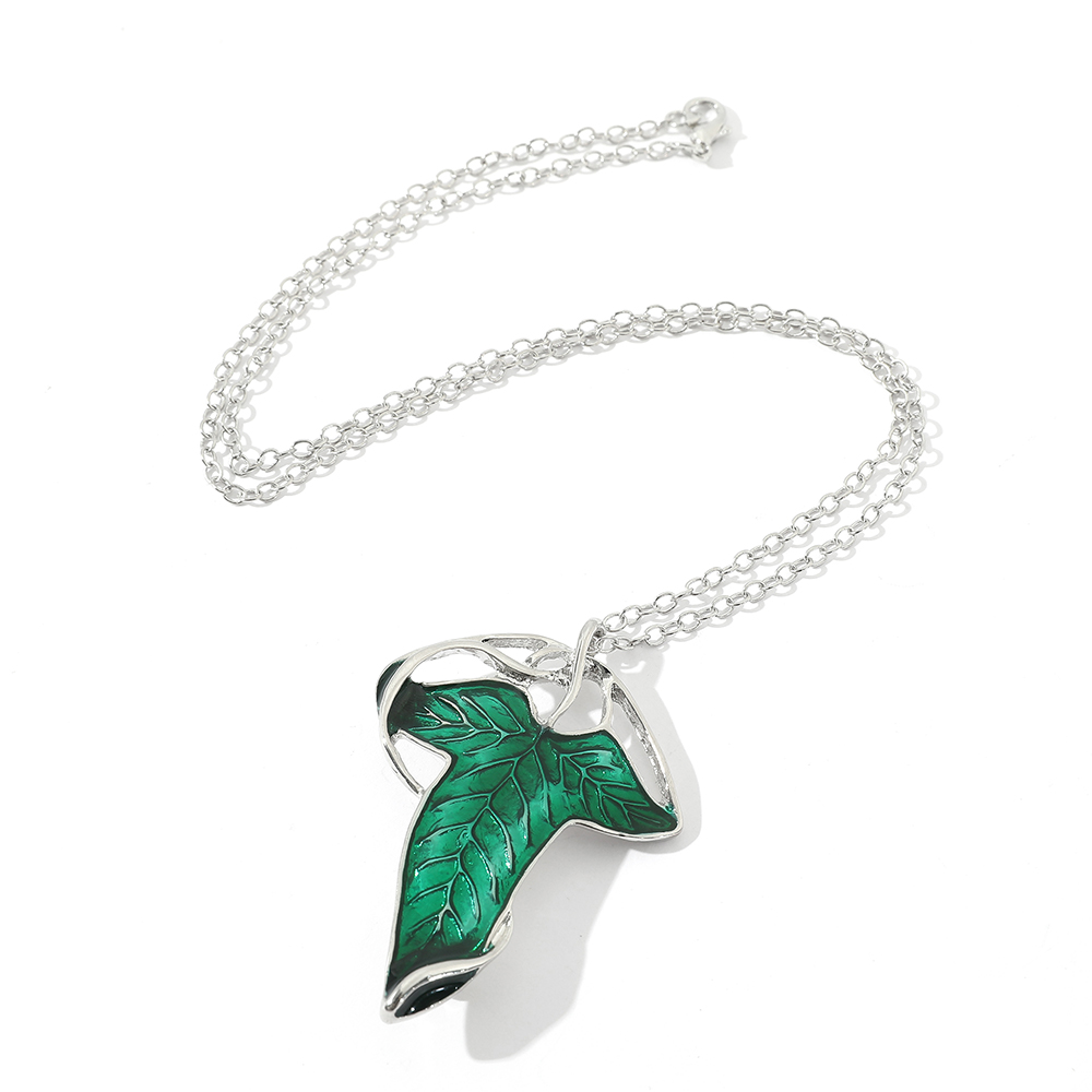 Vintage Green Leaf Pendant Nec - Vintage Fashion Model ulasan dan harga