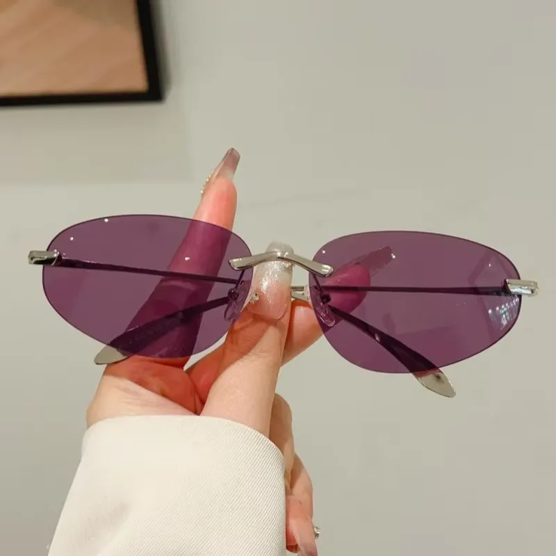 KAMMPT Y2k Rimless Sunglasses  - Vintage Fashion Y2K ulasan dan harga