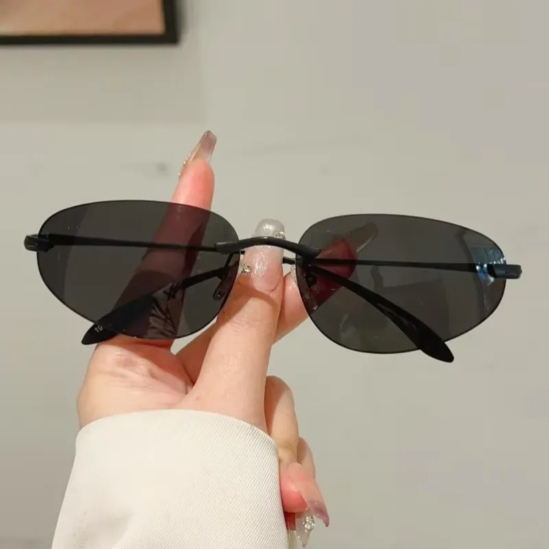 KAMMPT Y2k Rimless Sunglasses  - Vintage Fashion Y2K ulasan dan harga