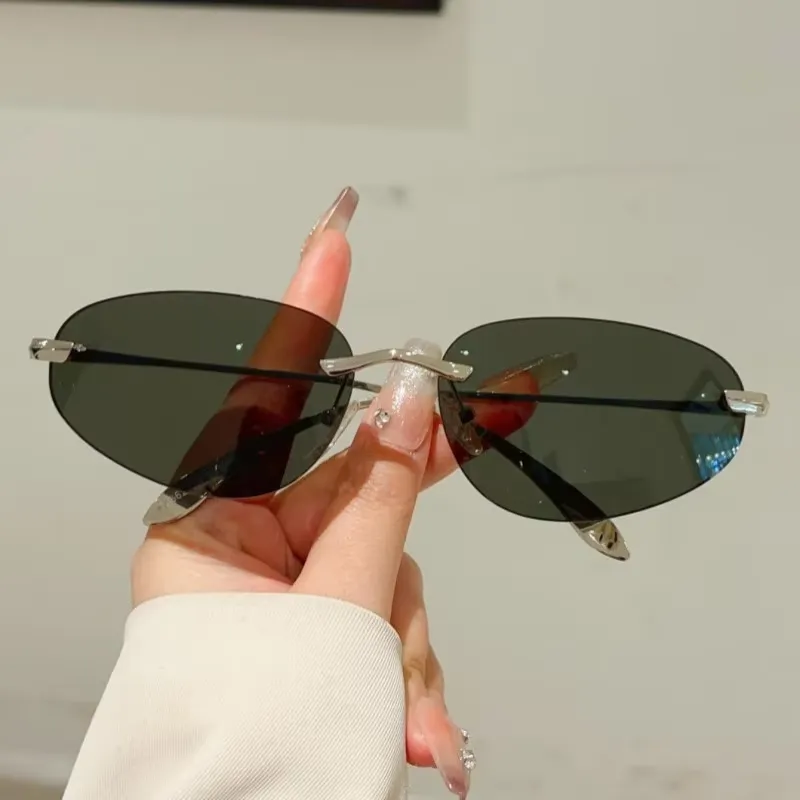 KAMMPT Y2k Rimless Sunglasses  - Vintage Fashion Y2K ulasan dan harga