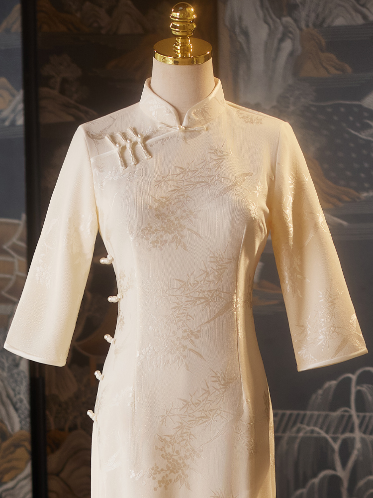 White Long Sleeve  Wedding Dre - Vintage Fashion Outfit ulasan dan harga