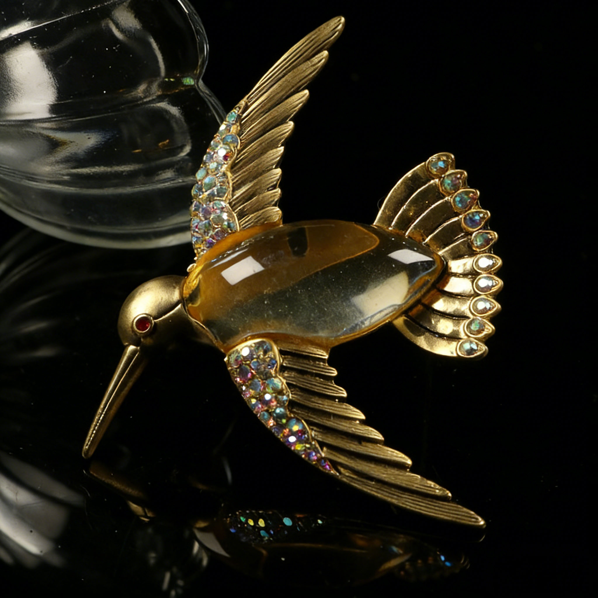 Vintage Hummingbird Brooch Col - Vintage Fashion Boutique ulasan dan harga
