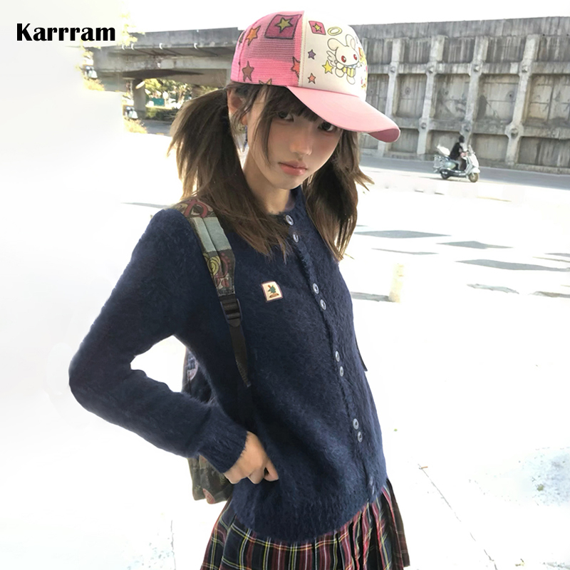 Karrram Japanese Y2k Furry Car - Vintage Fashion Knitwear ulasan dan harga