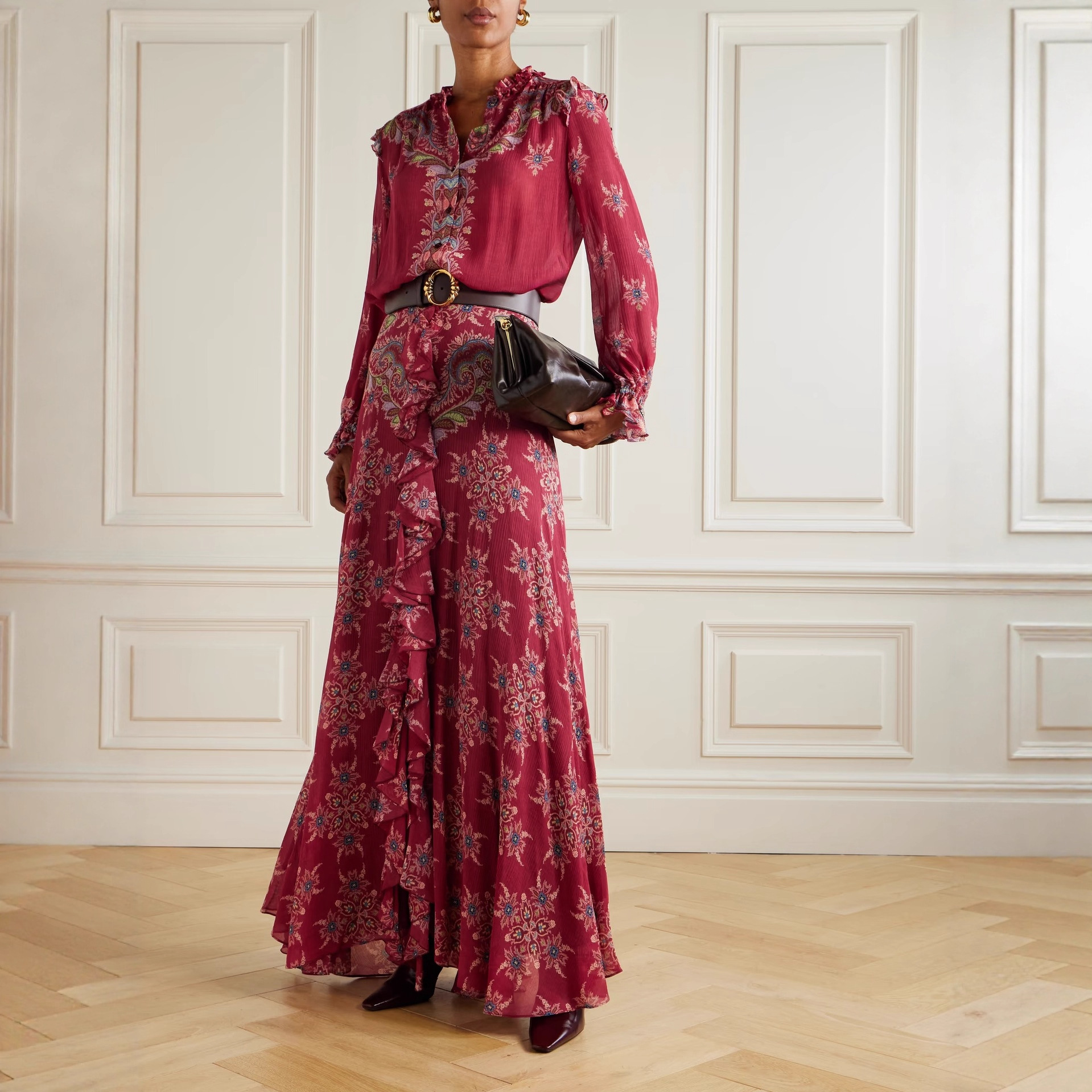 Elegant Silk Chiffon Blouse An - Vintage Fashion Outfit ulasan dan harga