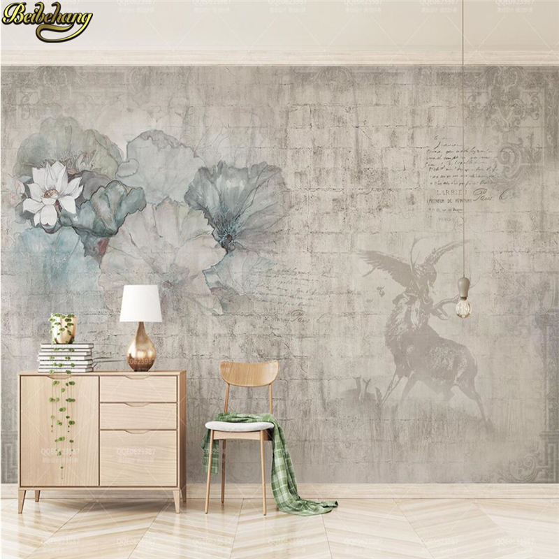beibehang Custom Photo Wallpap - Vintage Fashion Prints For Wall ulasan dan harga