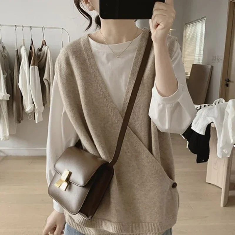 Ladies Sweaters Vest Black Lon - Vintage Fashion Knitwear ulasan dan harga