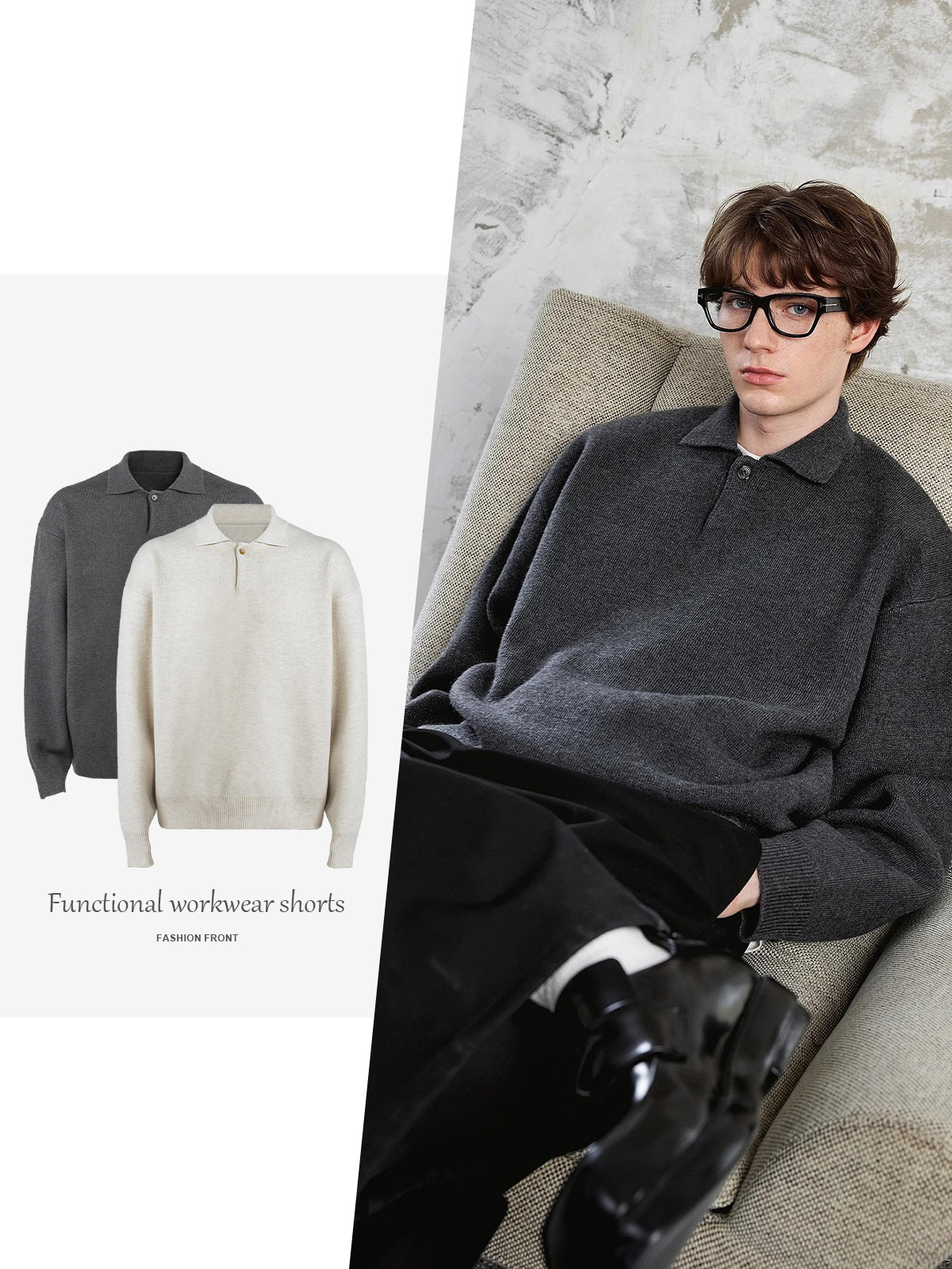 Fur Collar Pullovers Cashmere  - Vintage Urban Fashion ulasan dan harga