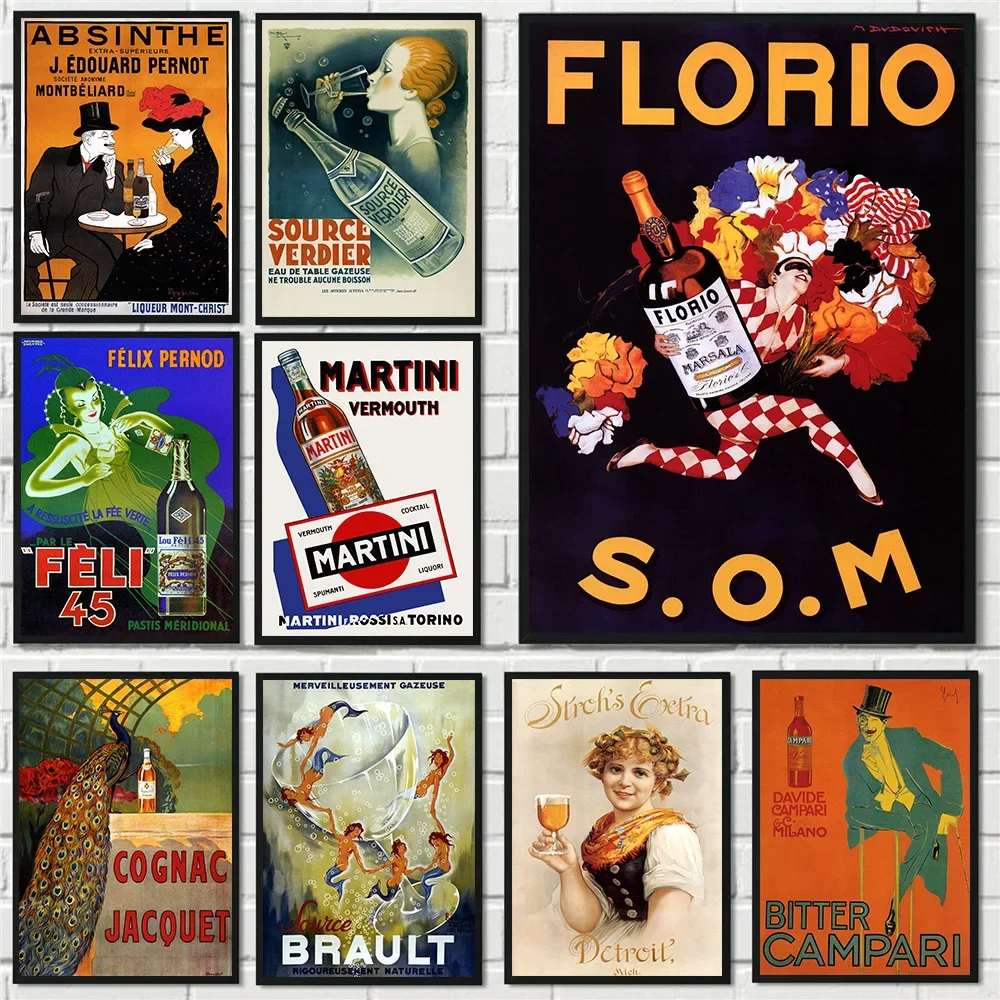 Vintage Famous Italy French Wi - Vintage Fashion Prints For Wall ulasan dan harga