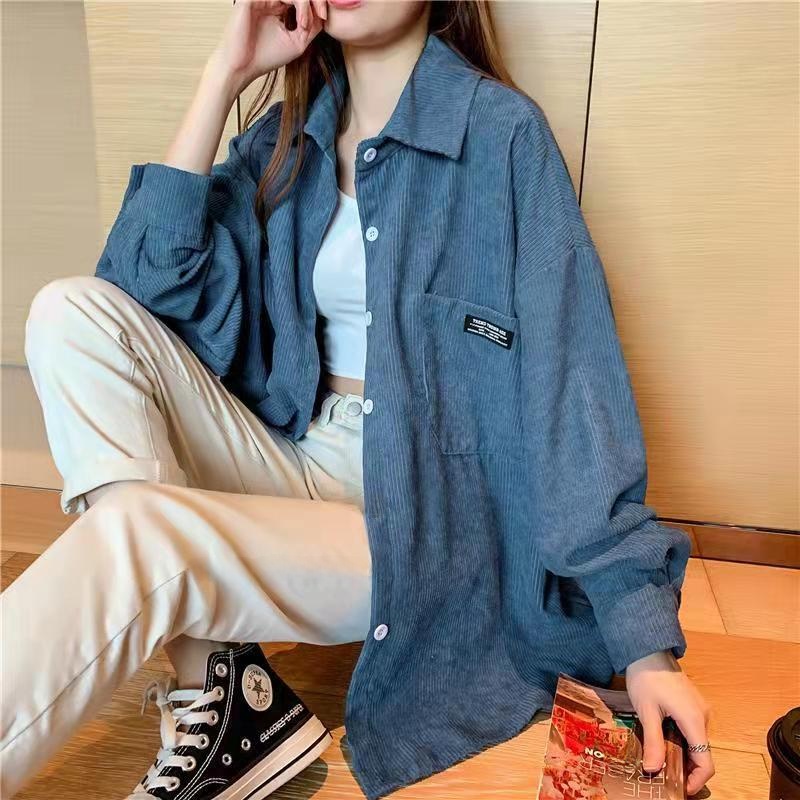Corduroy Jacket Women's Loose  - Vintage Fashion Hong Kong ulasan dan harga