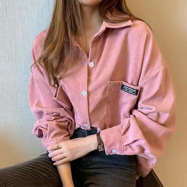Corduroy Jacket Women's Loose  - Vintage Fashion Hong Kong ulasan dan harga