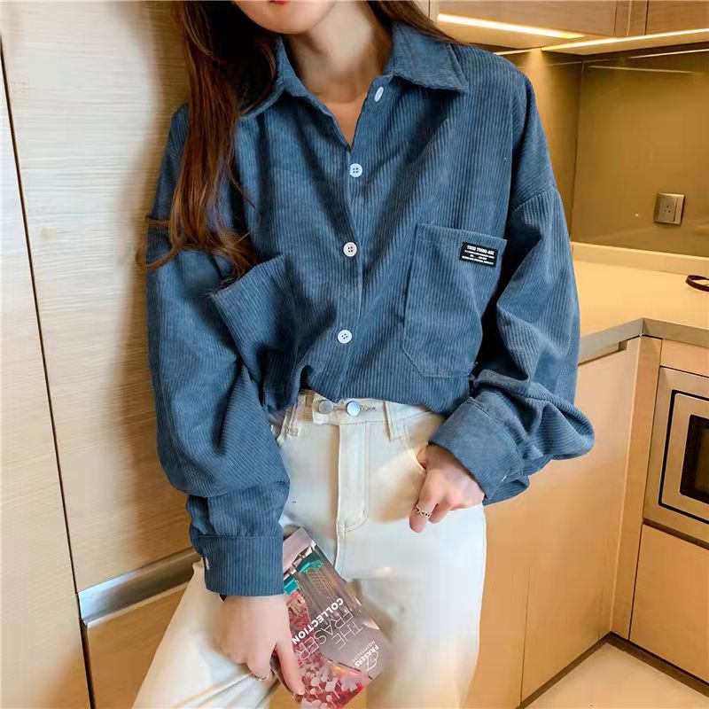 Corduroy Jacket Women's Loose  - Vintage Fashion Hong Kong ulasan dan harga