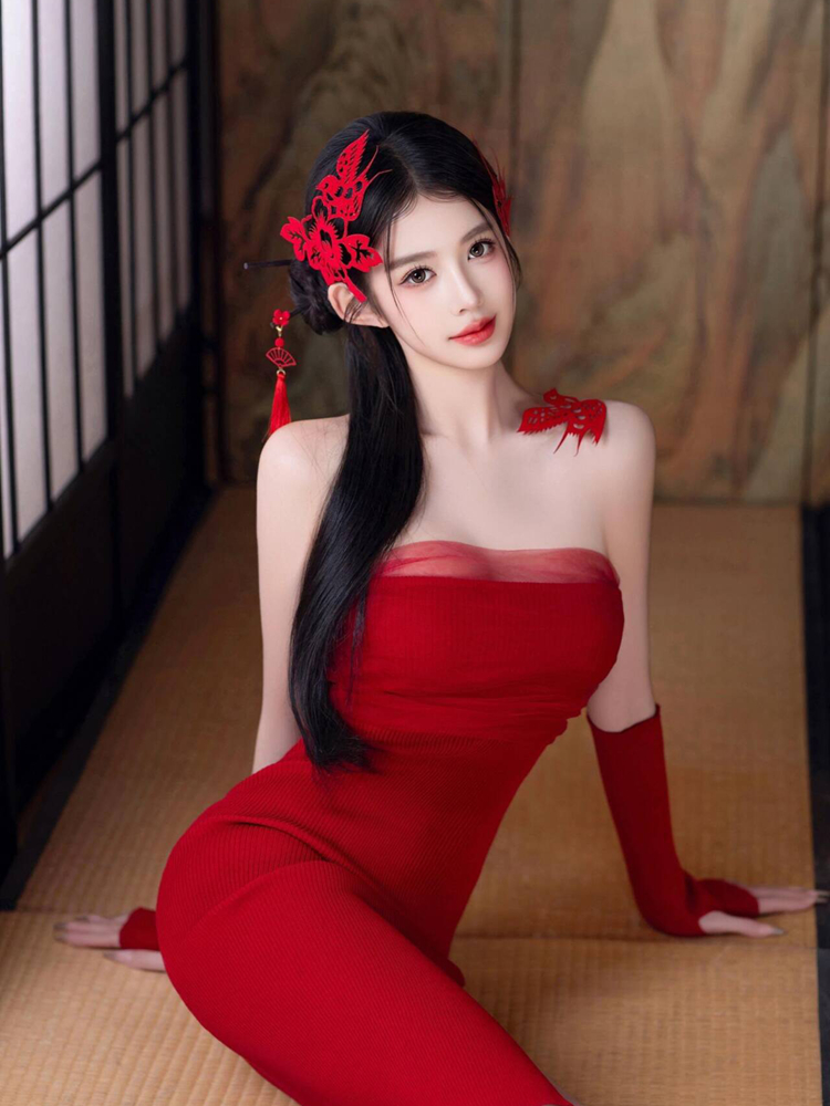 New 2026 Red Vintage Style  Pr - Vintage Fashion Photography ulasan dan harga