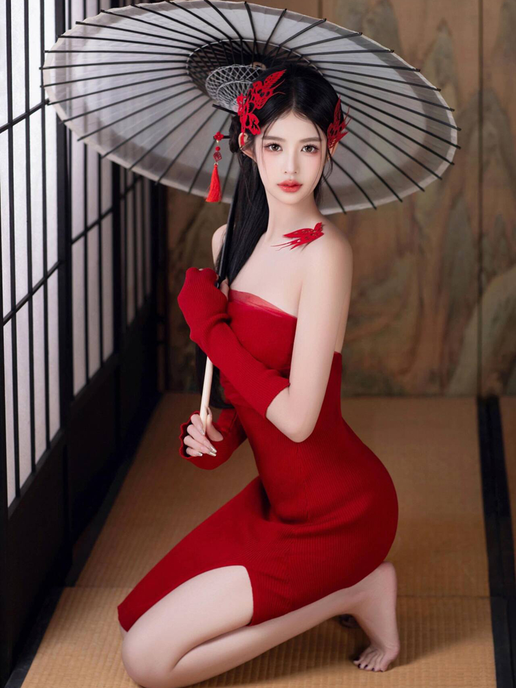 New 2026 Red Vintage Style  Pr - Vintage Fashion Photography ulasan dan harga