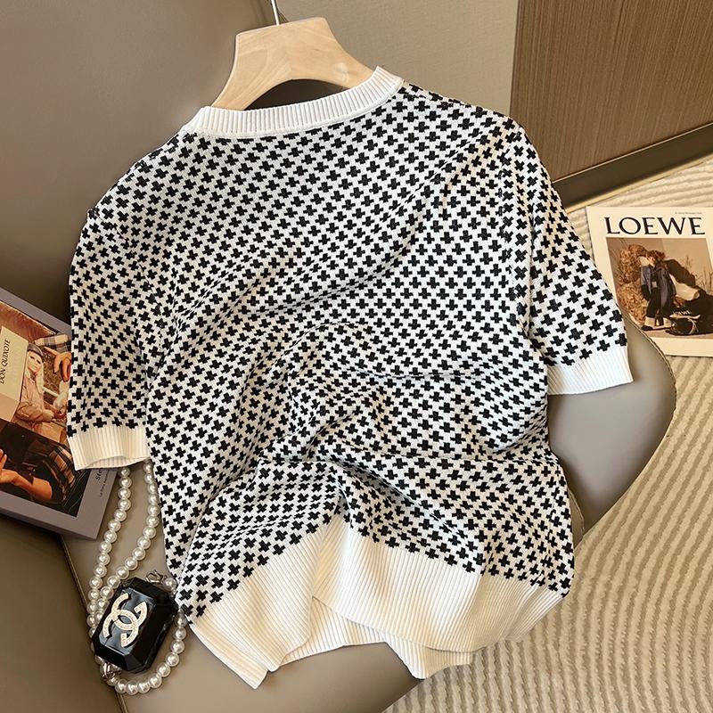 Stylish Plaid Knitted Sweater  - Vintage Fashion Knitwear ulasan dan harga