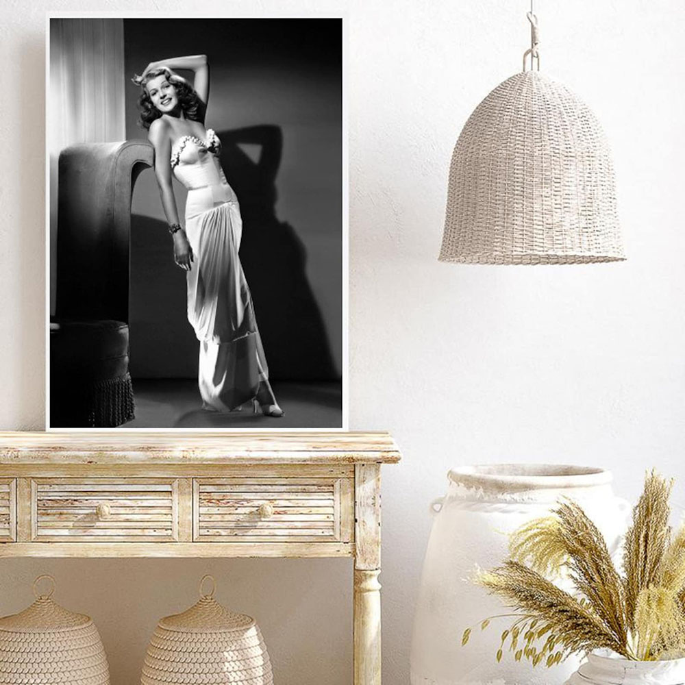 Rita Hayworth Poster,Black and - Vintage Fashion Photography ulasan dan harga