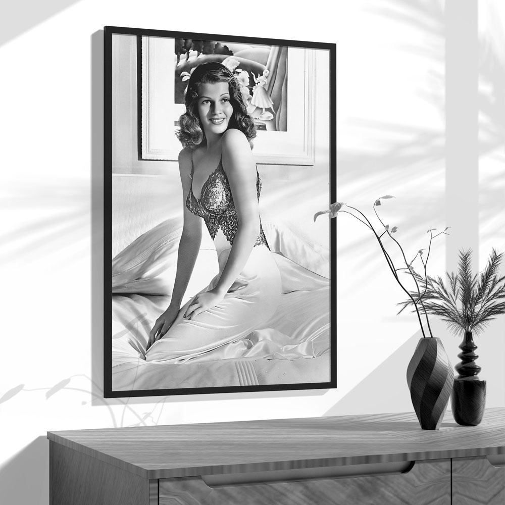Rita Hayworth Poster,Black and - Vintage Fashion Photography ulasan dan harga