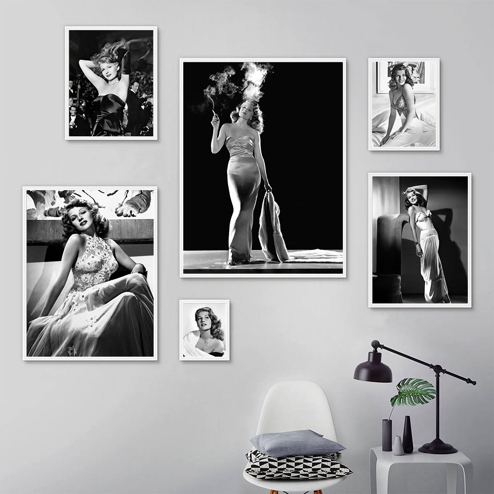 Rita Hayworth Poster,Black and - Vintage Fashion Photography ulasan dan harga
