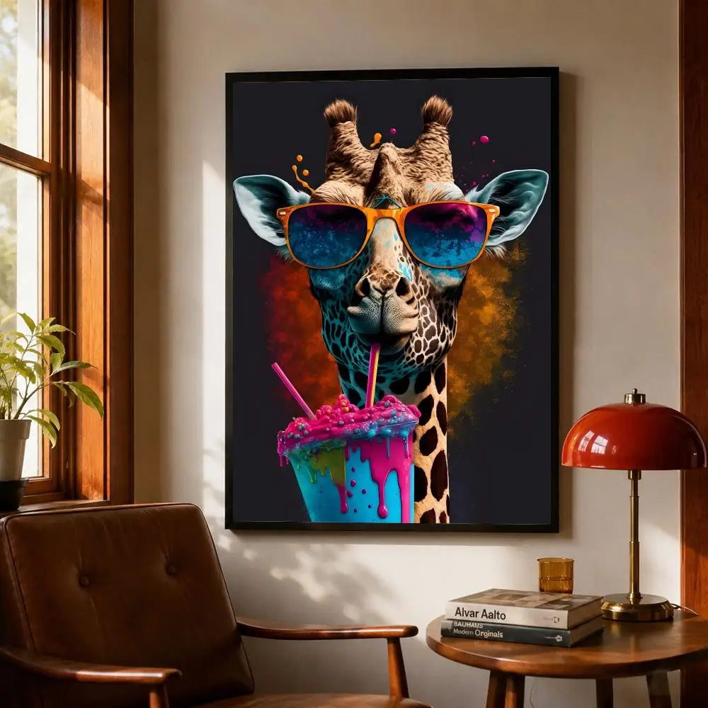 Art V-Vibrant Animal Bubble Fa - Vintage Fashion Prints For Wall ulasan dan harga