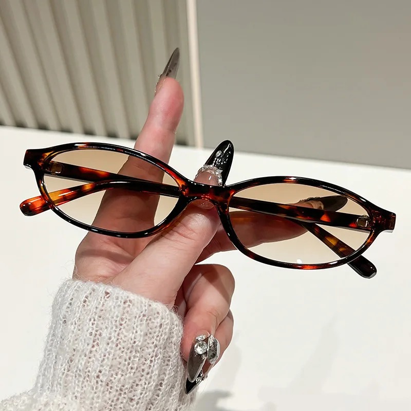 Small Oval Leopard Gradient Su - Vintage Fashion Y2K ulasan dan harga