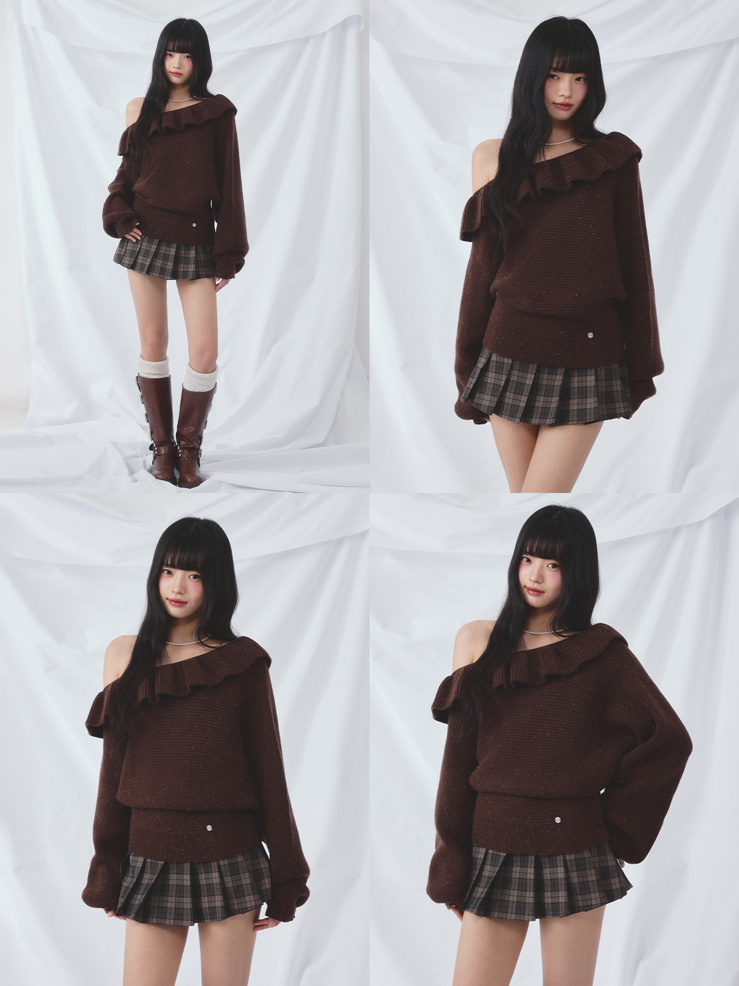 Weekendhub Vintage Ruffle Coll - Vintage Fashion Knitwear ulasan dan harga