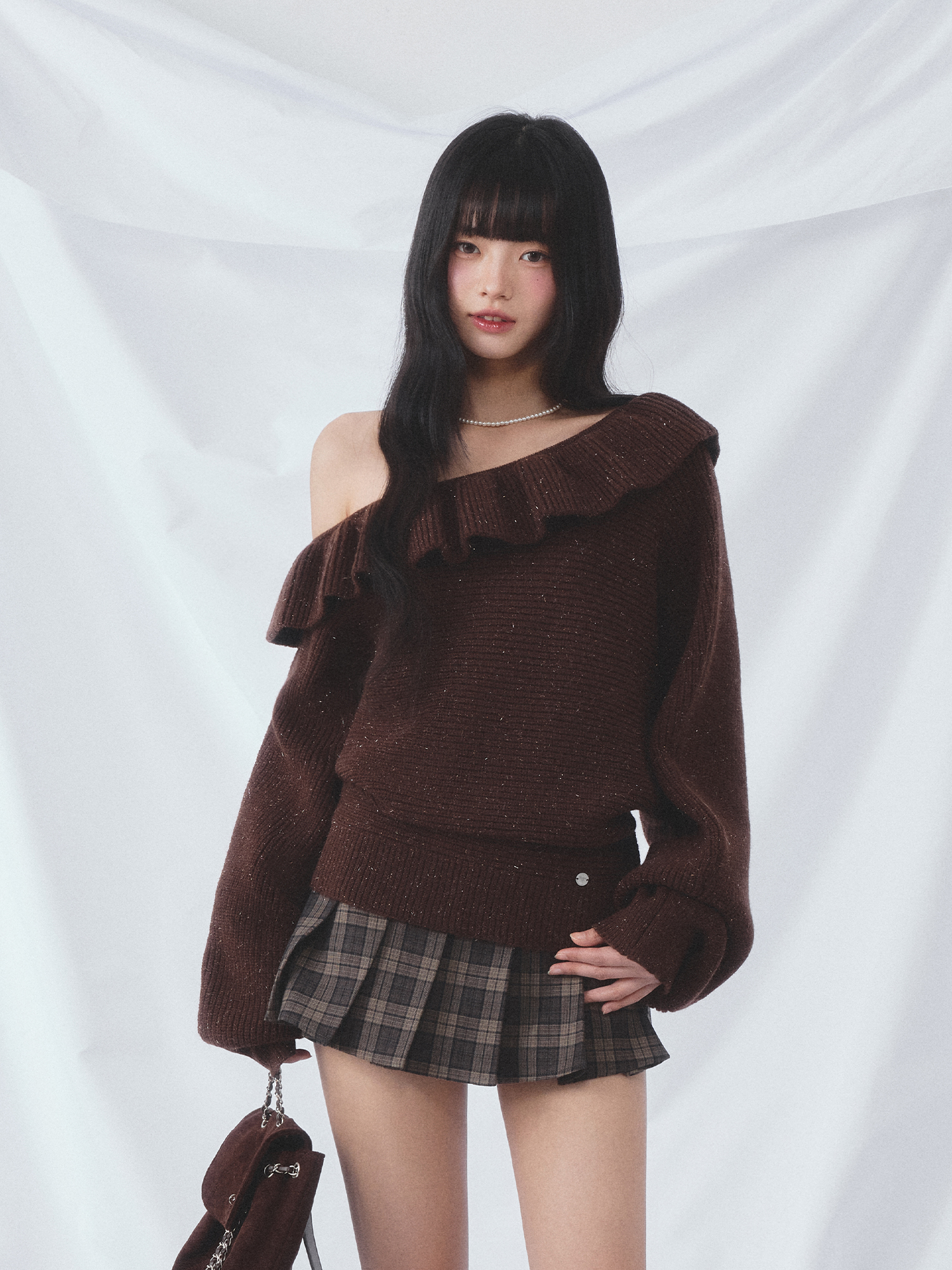 Weekendhub Vintage Ruffle Coll - Vintage Fashion Knitwear ulasan dan harga