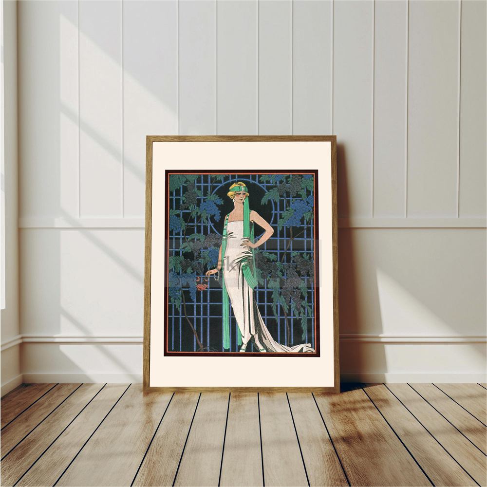 Vintage French Deco Art Illust - Vintage Fashion Prints For Wall ulasan dan harga
