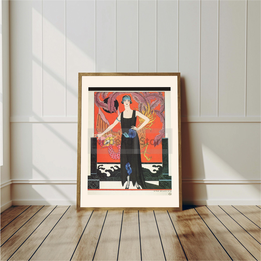Vintage French Deco Art Illust - Vintage Fashion Prints For Wall ulasan dan harga